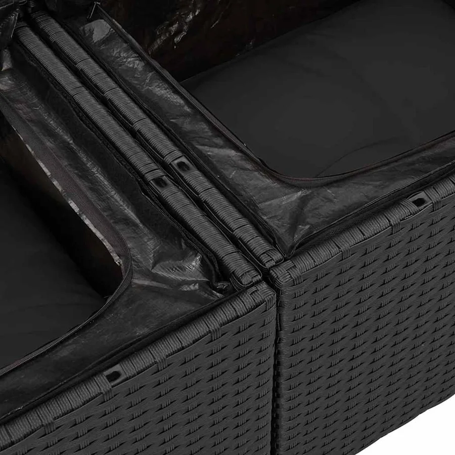Ensemble de canapé de jardin avec coussin 12 pcs Noir - 9