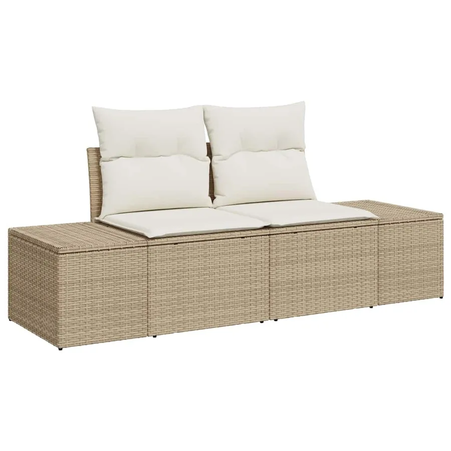 Ensemble de canapé de jardin 12 pcs Beige Poly rotin - 4