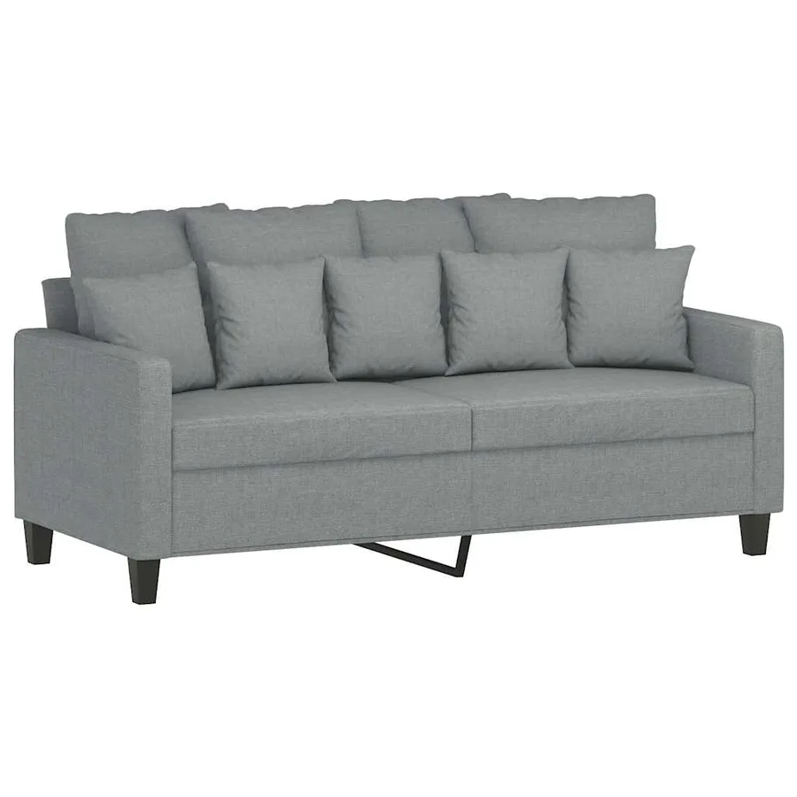 Canapé à 2 places Gris clair 140 cm Tissu - 2