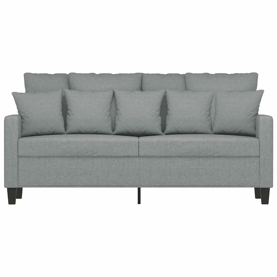 Canapé à 2 places Gris clair 140 cm Tissu - 4