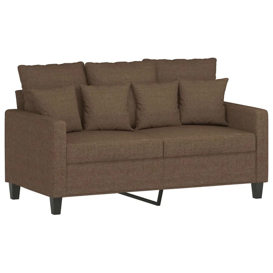 Ensemble de canapés 2 pcs avec coussins Marron Tissu - 3