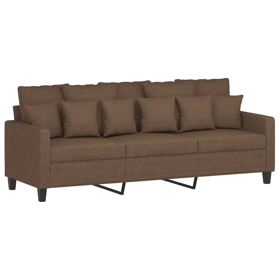 Ensemble de canapés 2 pcs avec coussins Marron Tissu - 4