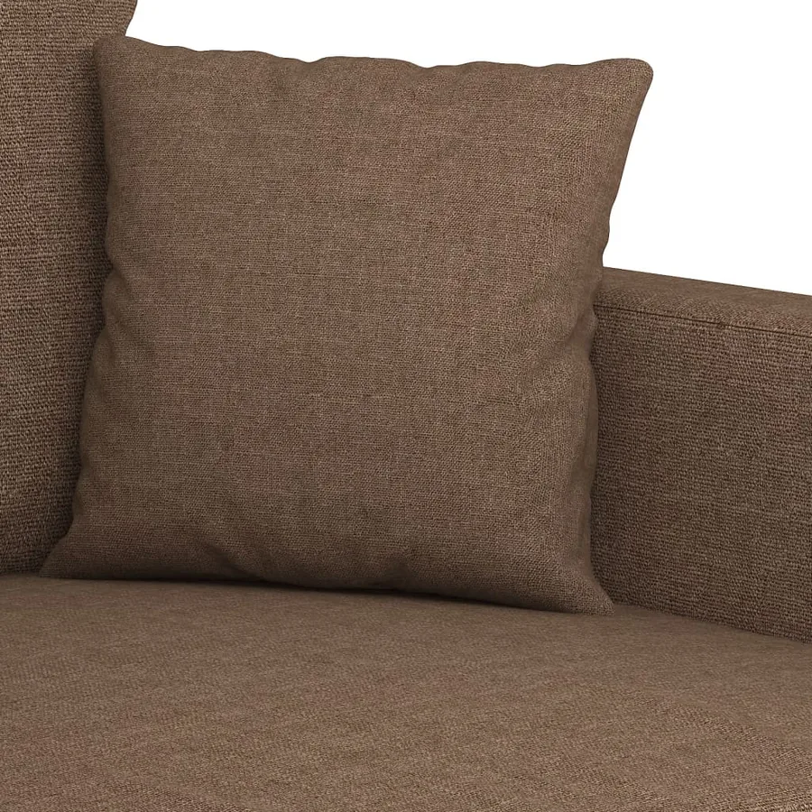Ensemble de canapés 2 pcs avec coussins Marron Tissu - 5