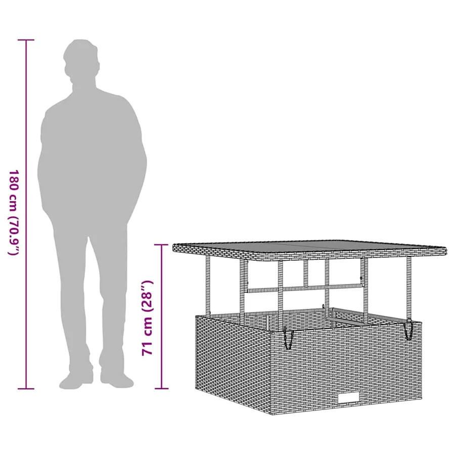 Ensemble de salle à manger pour jardin Gris polyrotin - 13