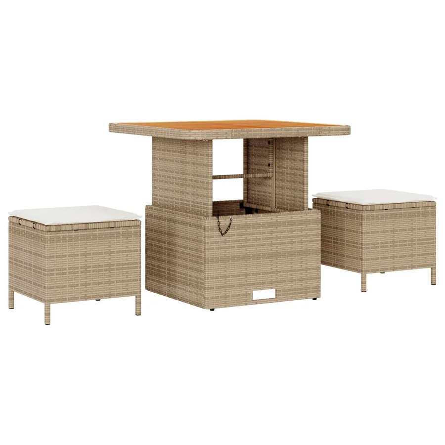 Ensemble de canapé de jardin avec coussin 13 pcs Beige et crème - 4