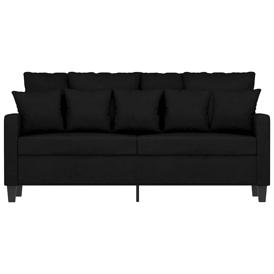 Canapé à 2 places Noir 140 cm Tissu - 4