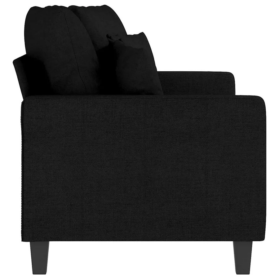 Canapé à 2 places Noir 140 cm Tissu - 5