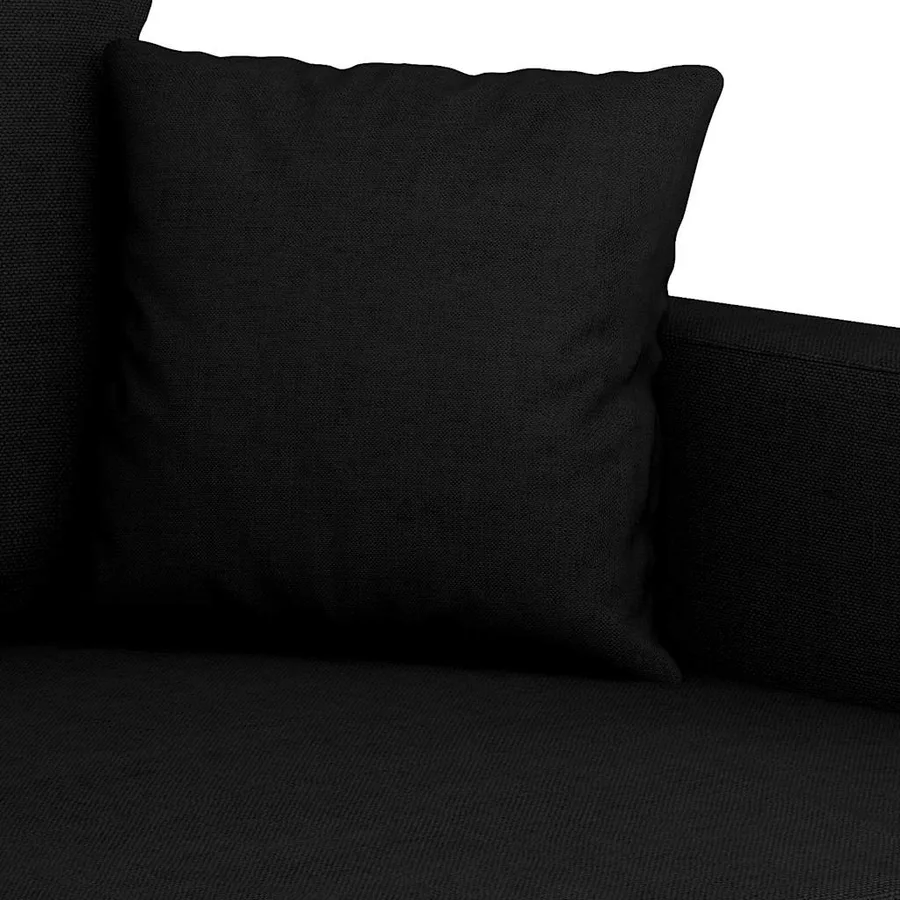 Canapé à 2 places Noir 140 cm Tissu - 7