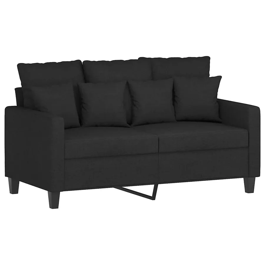Ensemble de canapés 2 pcs avec coussins Noir Tissu - 3