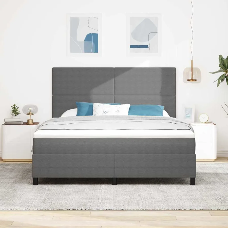 Lit à ressort LED Gris clair et blanc 180 x 200 cm - 4