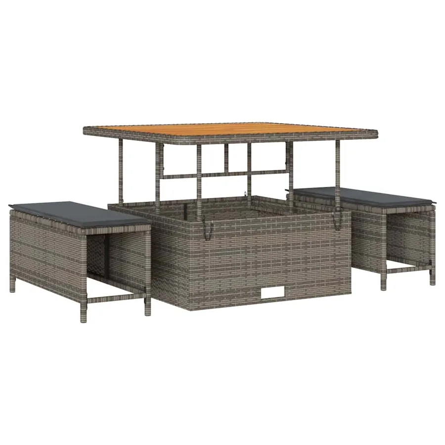 Ensemble de canapé de jardin 11 pcs Gris Poly rotin - 6