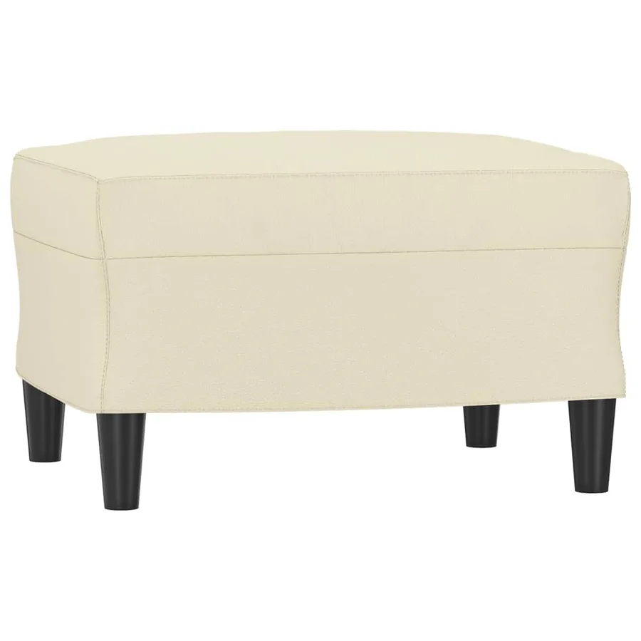 Canapé à 3 places avec repose-pieds Crème 180 cm Similicuir - 5