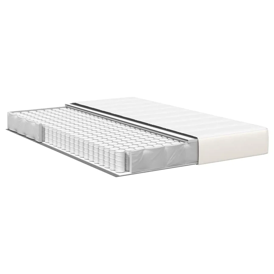 Matelas de Lit avec matelas Crème 140 x 190 cm tissu - 4
