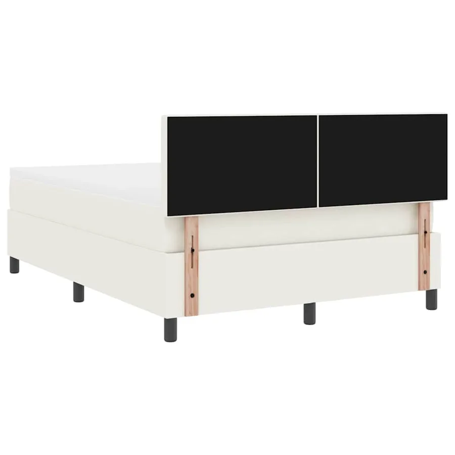 Lit à ressorts avec tête de lit Crème et Blanc 140 x 190 cm - 9