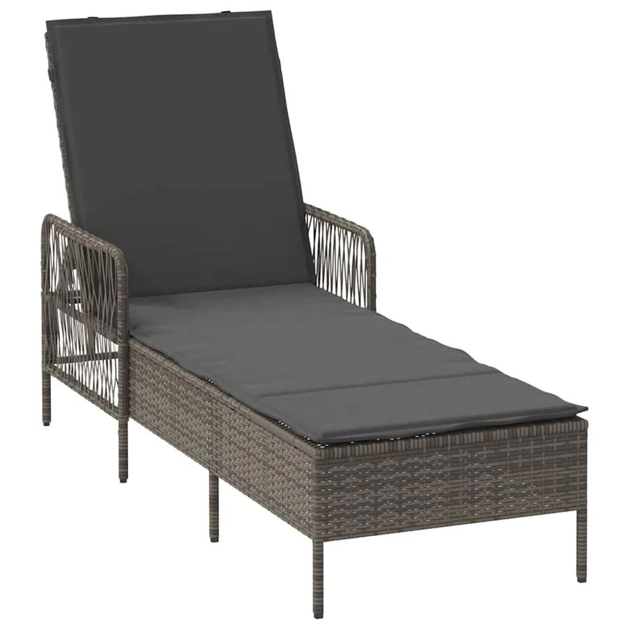 Transat Gris et Gris foncé 200 x 55 x 92 cm polyrotin - 2