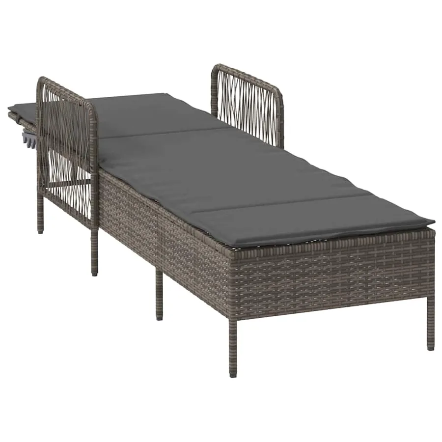 Transat Gris et Gris foncé 200 x 55 x 92 cm polyrotin - 4