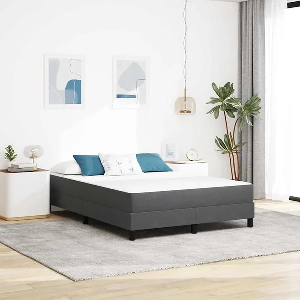 Matelas de Lit avec matelas Gris 160 x 200 cm tissu