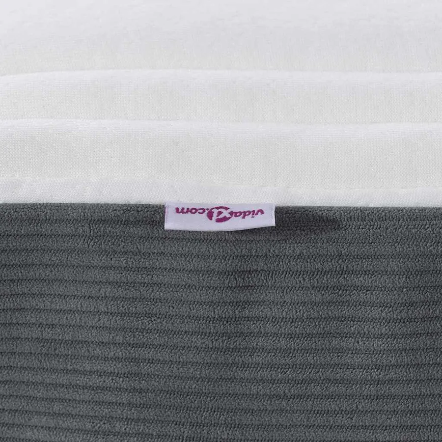 Matelas de Lit avec matelas Gris 160 x 200 cm tissu - 6