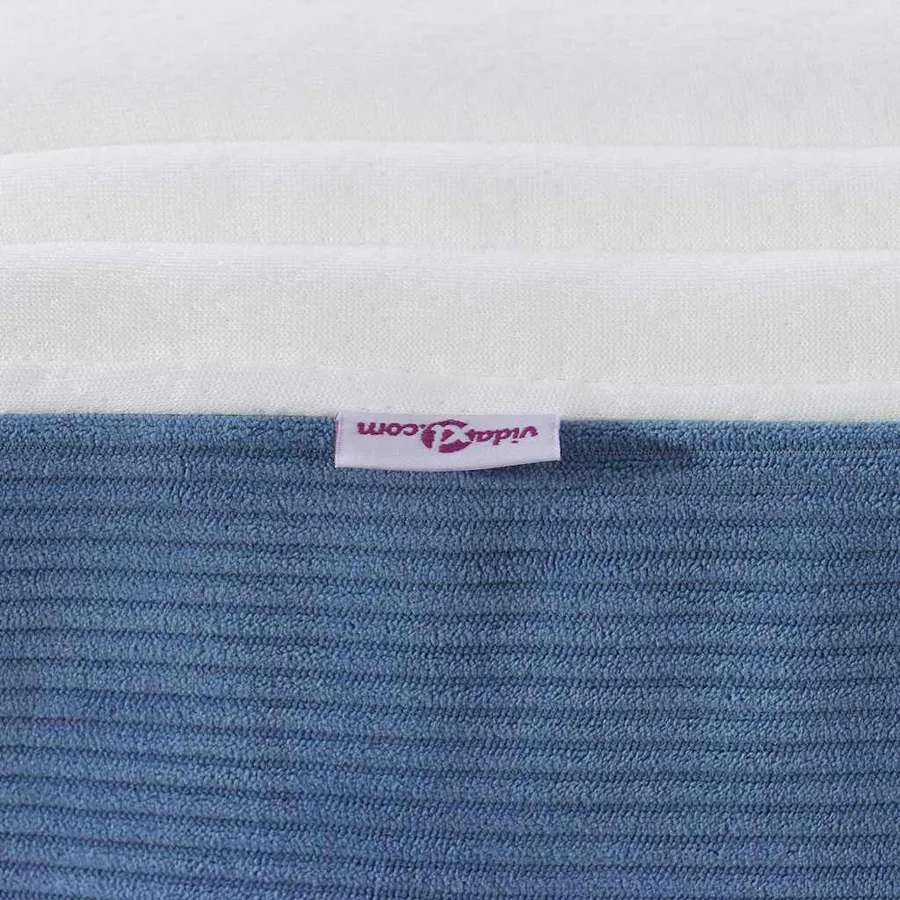Matelas de Lit avec matelas Bleu 180 x 200 cm tissu - 6