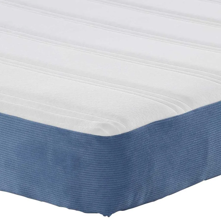 Matelas de Lit avec matelas Bleu 180 x 200 cm tissu - 7