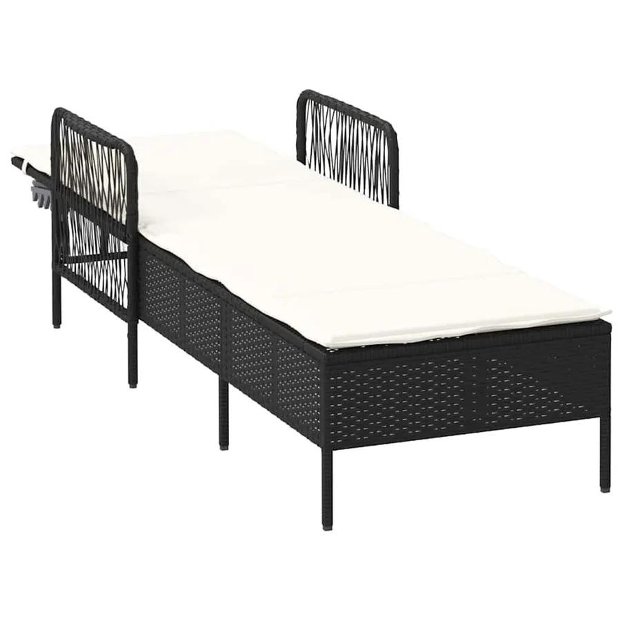 Transat Noir et blanc crème 55 x 200 x 92 cm polyrotin - 4