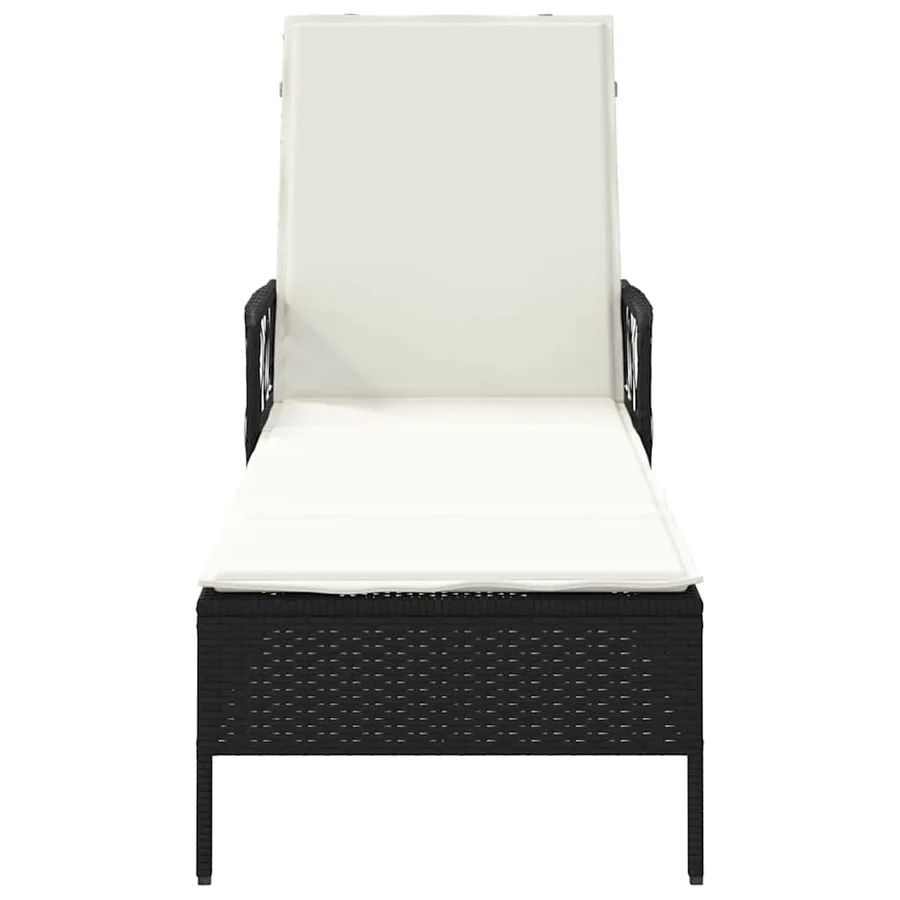 Transat Noir et blanc crème 55 x 200 x 92 cm polyrotin - 6