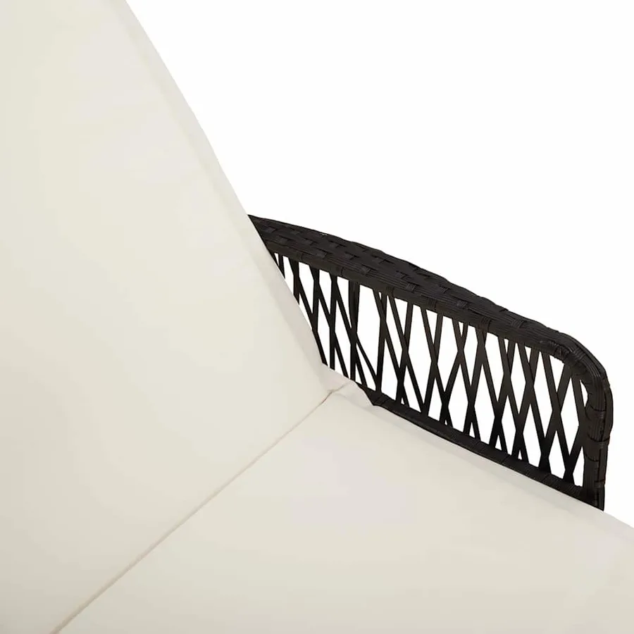 Transat Noir et blanc crème 55 x 200 x 92 cm polyrotin - 9