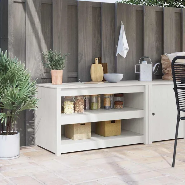 Armoire de cuisine MEPPEL Blanc 106 x 55 x 64 cm Pin massif