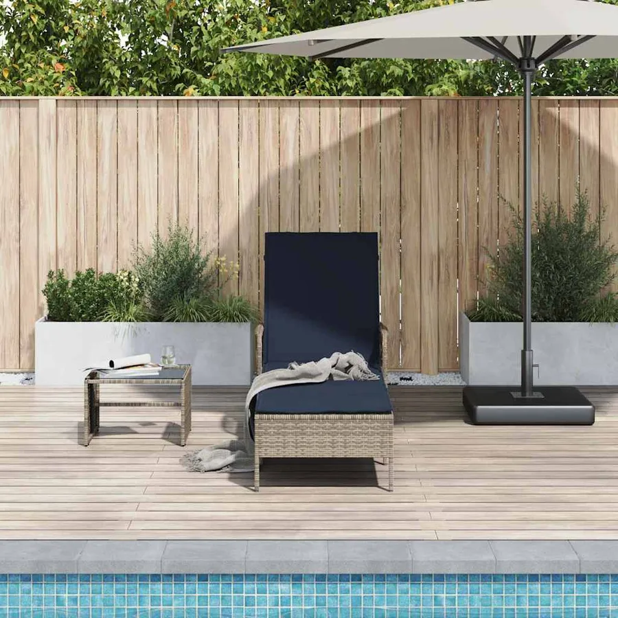 Transat Gris et bleu marine 200 x 55 x 92 cm polyrotin - 3
