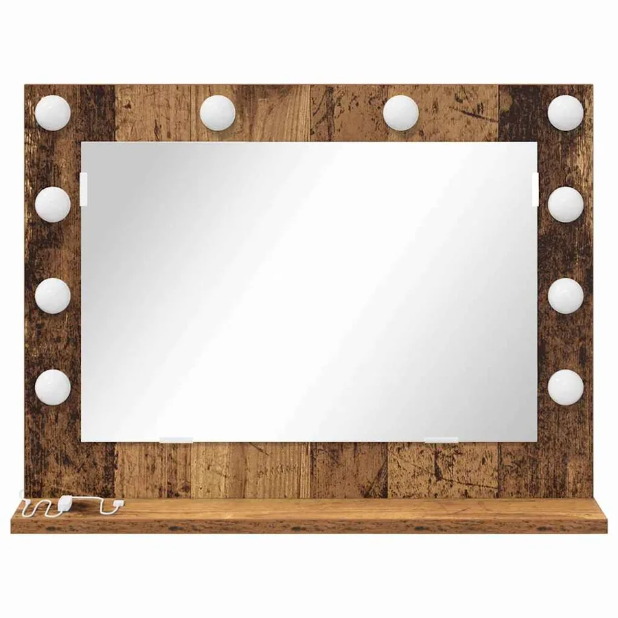 Miroir de vanité Rectangulaire Bois ancien 60 x 45 x 18 cm - 4
