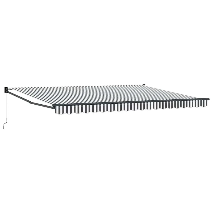 Auvent rétractable anthracite et blanc 4,5x3 m tissu/aluminium - 2
