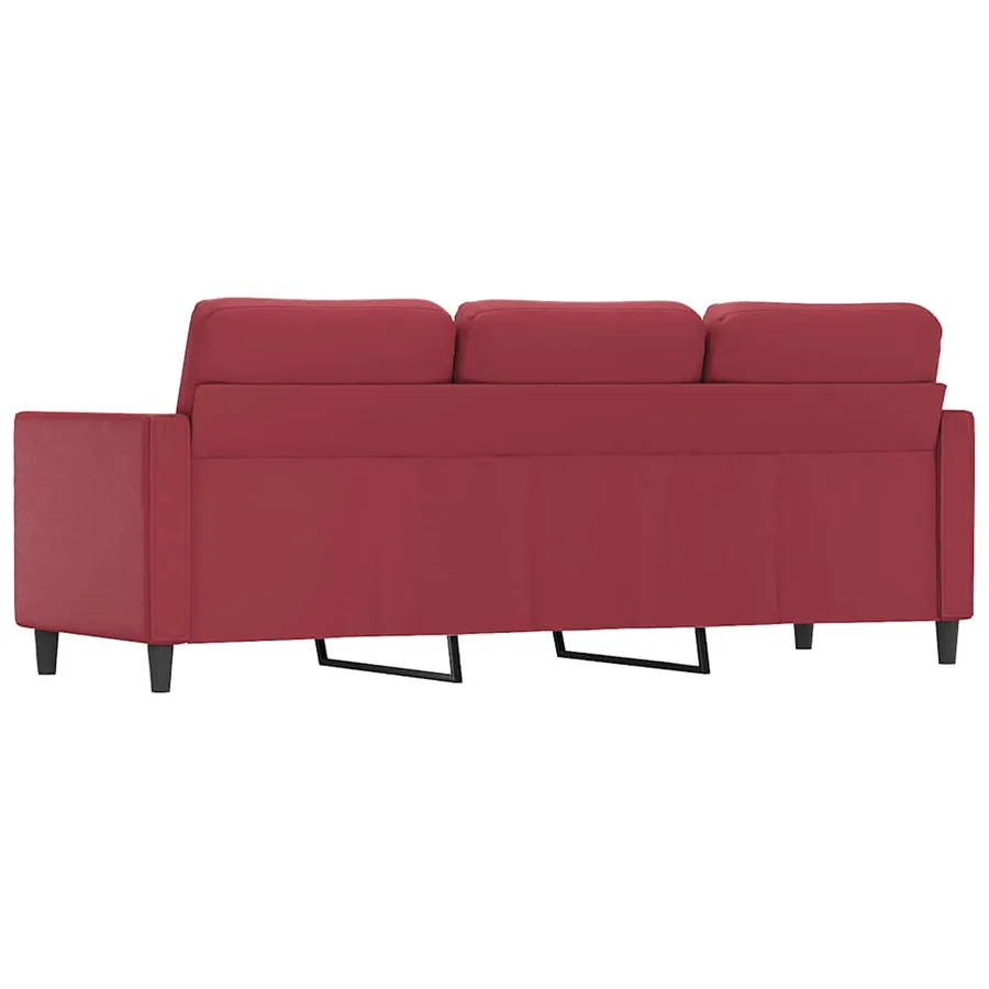 Canapé à 3 places Rouge bordeaux 180 cm Similicuir - 6