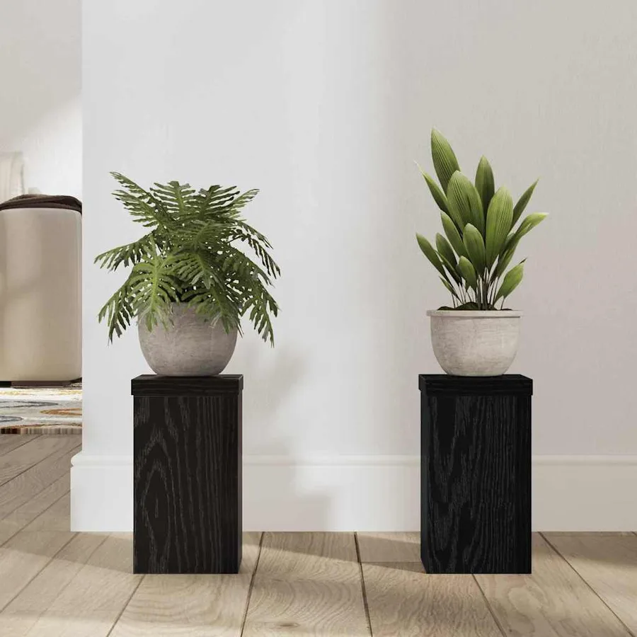 Support de Plante 2 pcs Chêne noir 10 x 10 x 18 cm - 4