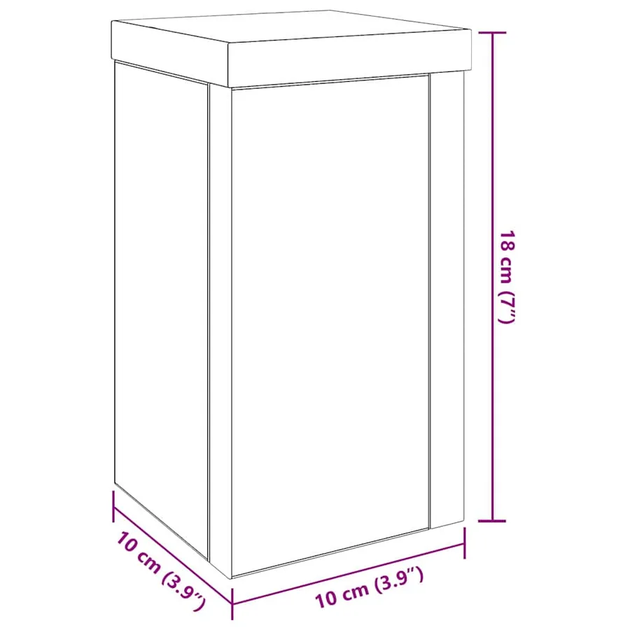 Support de Plante 2 pcs Chêne noir 10 x 10 x 18 cm - 8