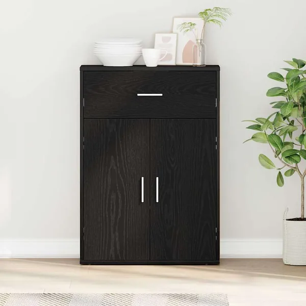 Buffet avec tiroir Chêne noir 60 x 30 x 84 cm Bois d'ingénierie