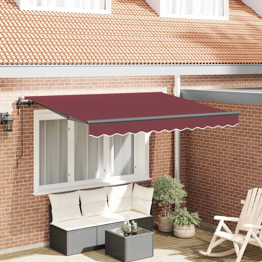 Auvent Rétractable Bordeaux 300 x 200 cm tissu
