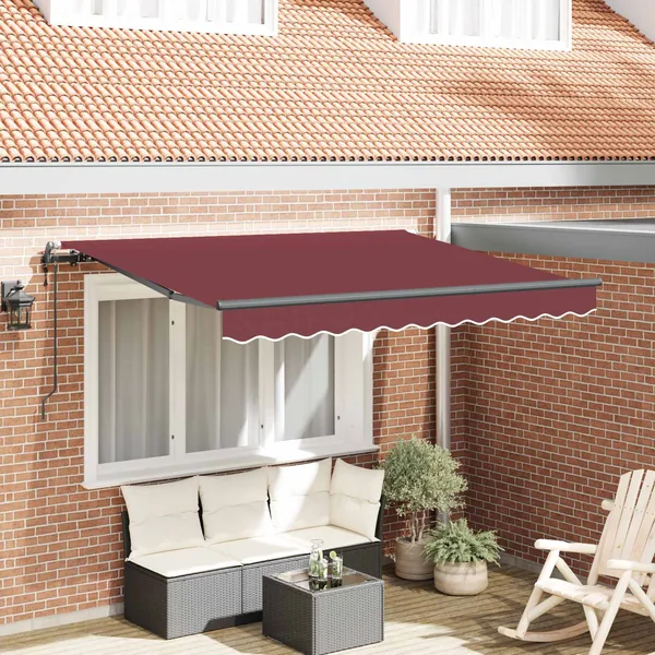 Auvent Rétractable Bordeaux 300 x 200 cm tissu