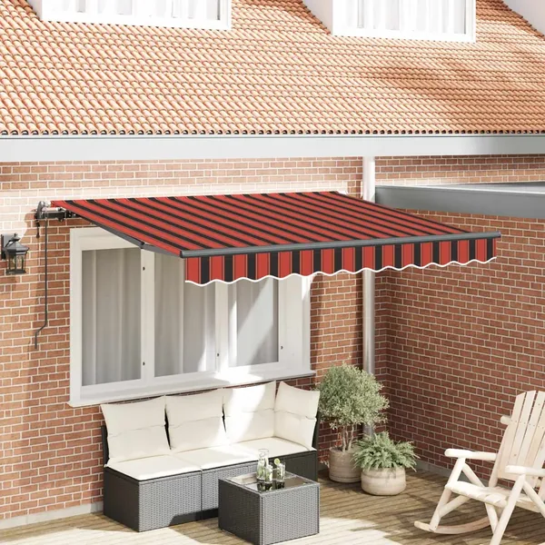 Auvent Rétractable Orange 250 x 200 cm tissu