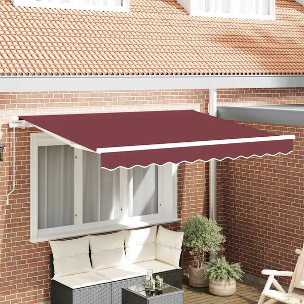 Auvent Rétractable Bordeaux 250 x 200 cm tissu