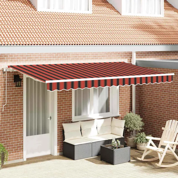 Auvent Rétractable Orange 350 x 200 cm tissu