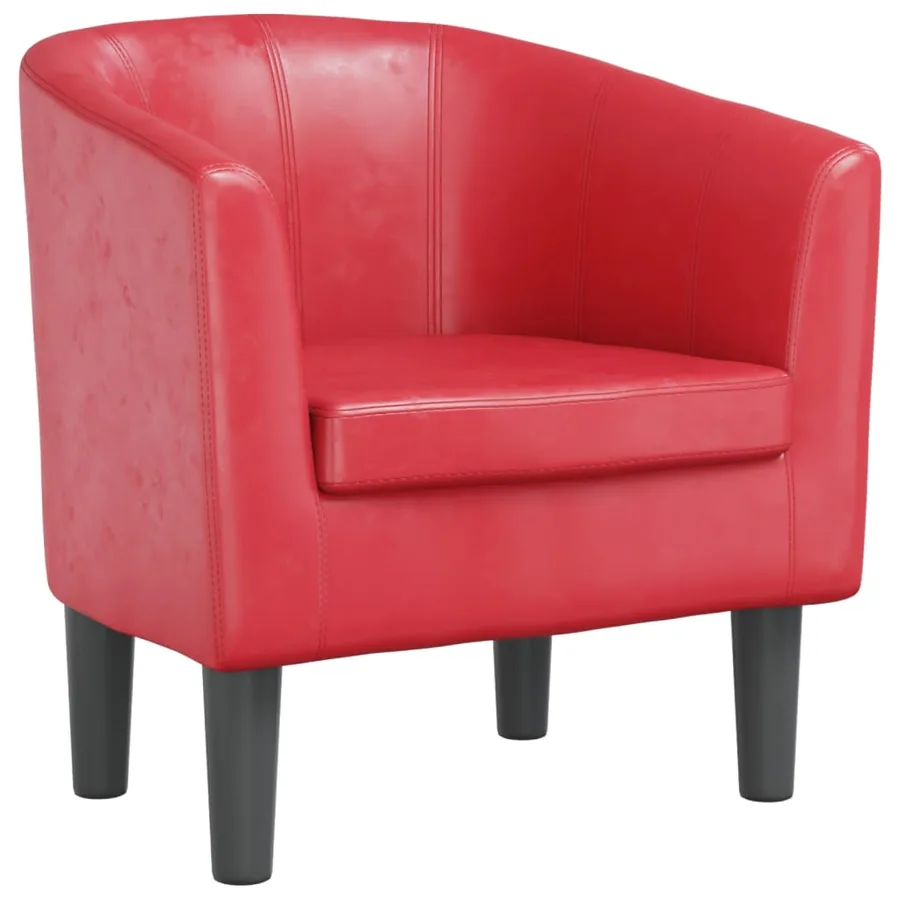Fauteuil rouge similicuir - 2