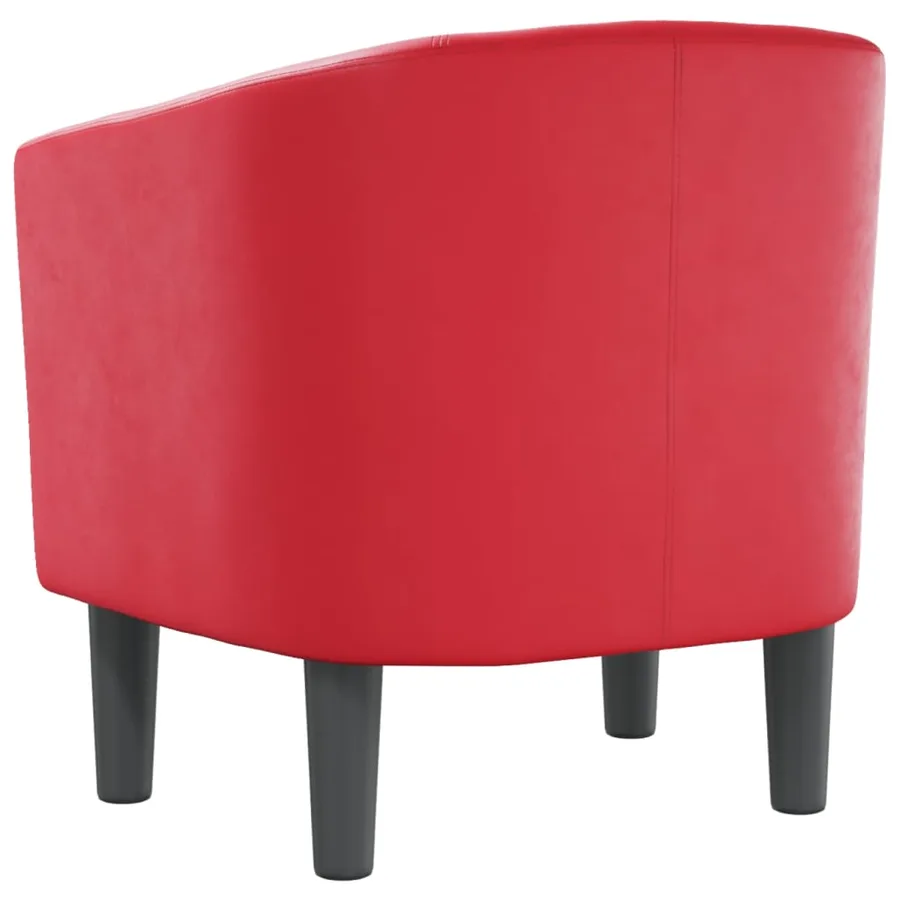Fauteuil rouge similicuir - 5