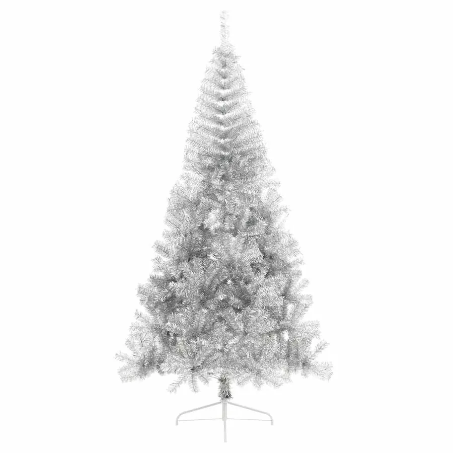 Sapin de Noël artificiel pré-éclairé Argent 210 cm PET - 6