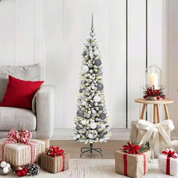 Sapin de Noël artificiel Blanc 120 cm PVC, métal et plastique