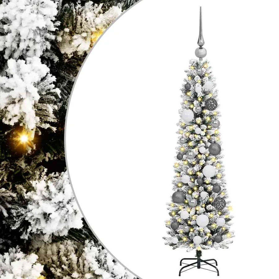 Sapin de Noël artificiel Blanc 120 cm PVC, métal et plastique - 2