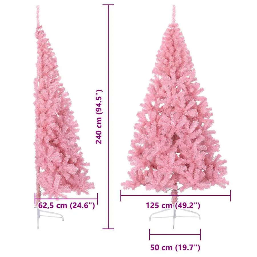 Sapin de Noël artificiel pré-éclairé Rose 240 cm PVC - 20
