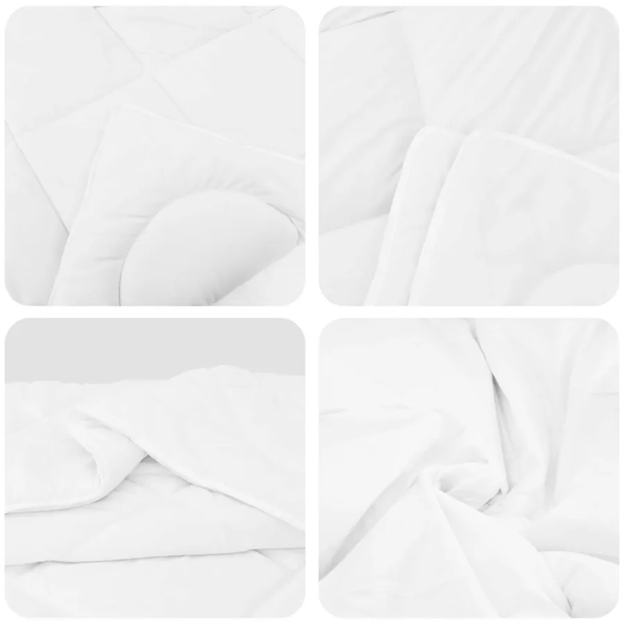 Ensemble de Duvet avec oreiller 2 pcs Blanc Microfibre - 6