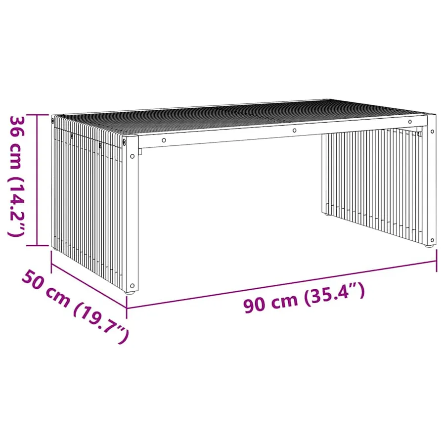 Table d'appoint de jardin Marron 90 x 50 x 36 cm - 8