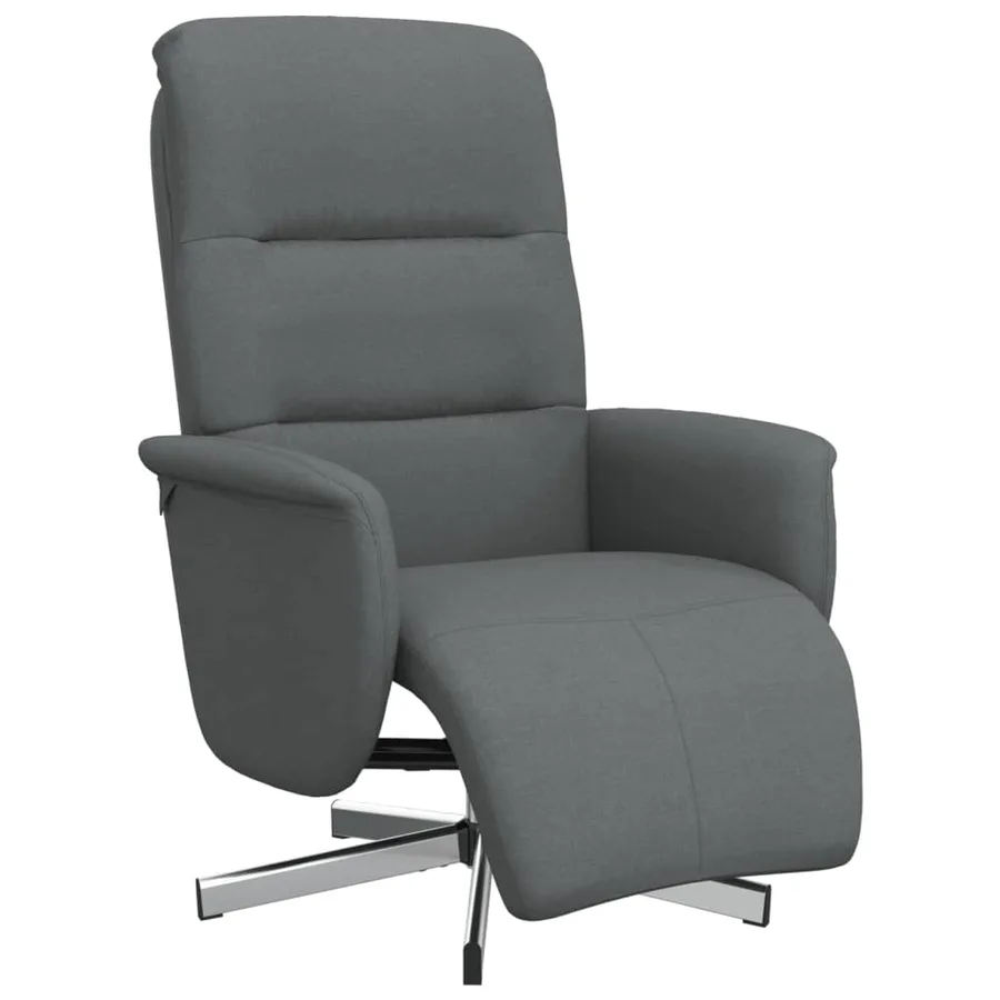 Fauteuil inclinable avec repose-pieds gris foncé tissu - 2