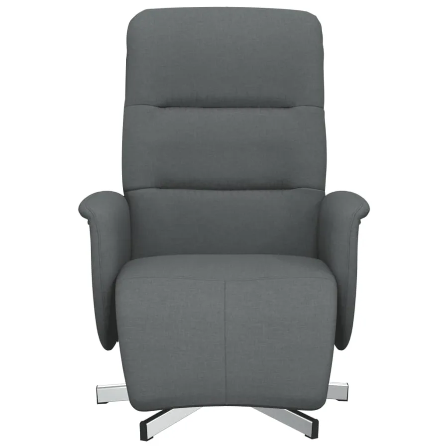 Fauteuil inclinable avec repose-pieds gris foncé tissu - 3